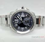 AAA Quality Cartier Calibre de Stainless Steel Black Dial Watch Automatic_th.jpg